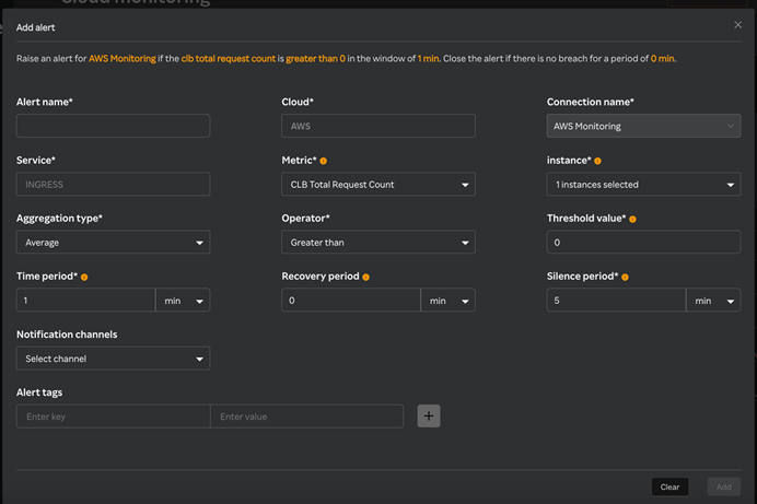 Add Alert - AWS