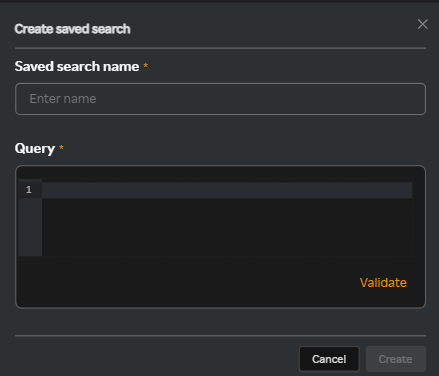 Analytics - Create saved search