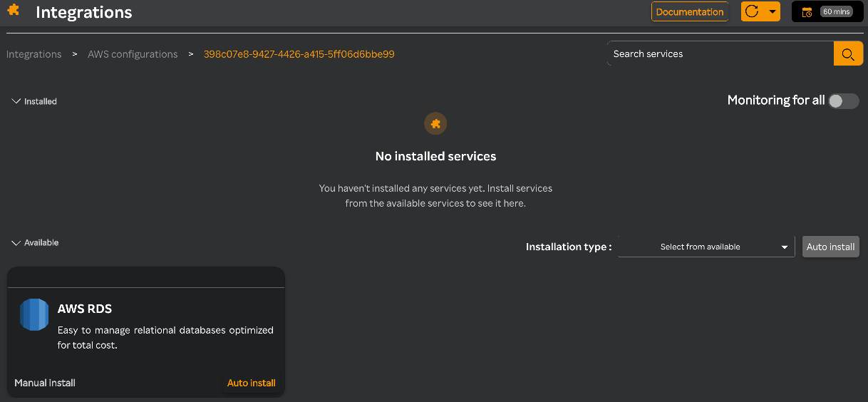 AWS RDS install