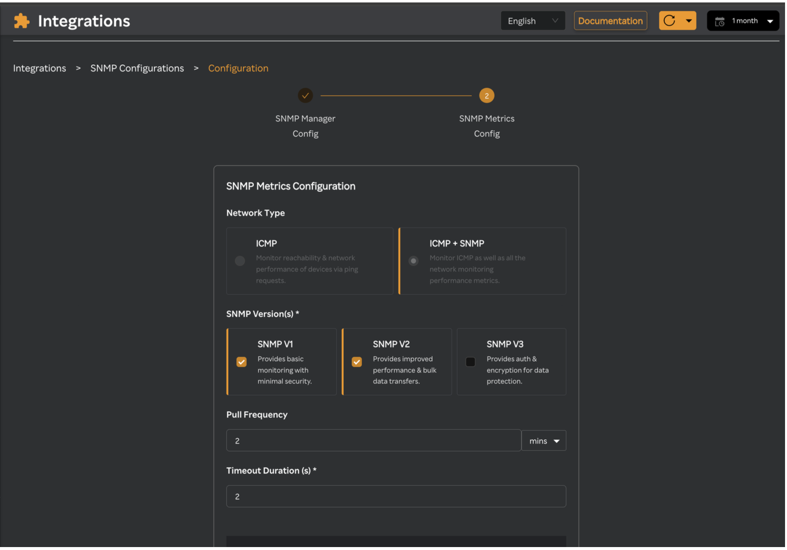 SNMP Metrics Config